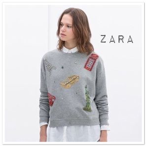 Zara TRF Bead Embellished Pullover - NWT